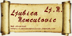 Ljubica Menčulović vizit kartica
